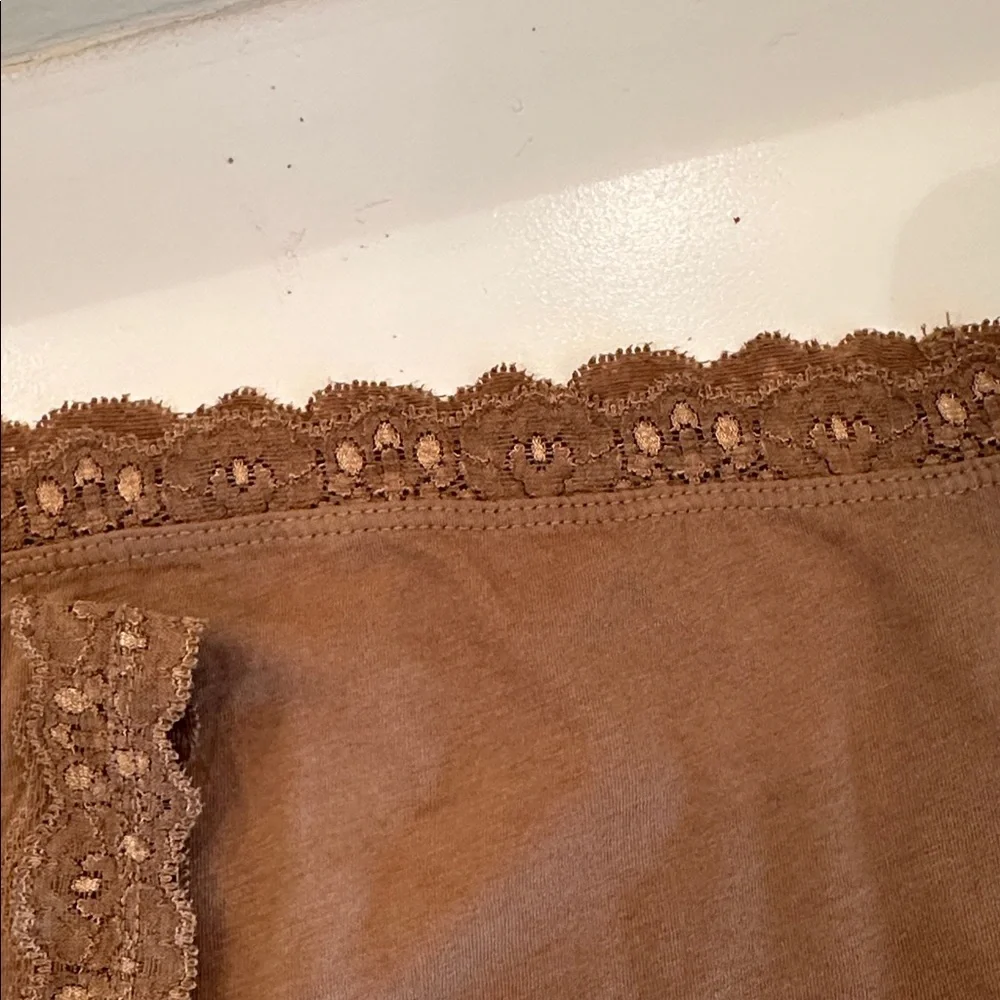 New Free People Brown Lace-Trimmed Chemise. Size S.